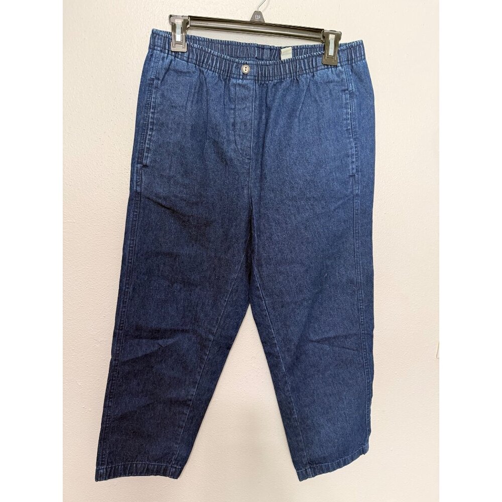 Classic Elements Jeans Elastic Waist Blue Denim Womans 8P